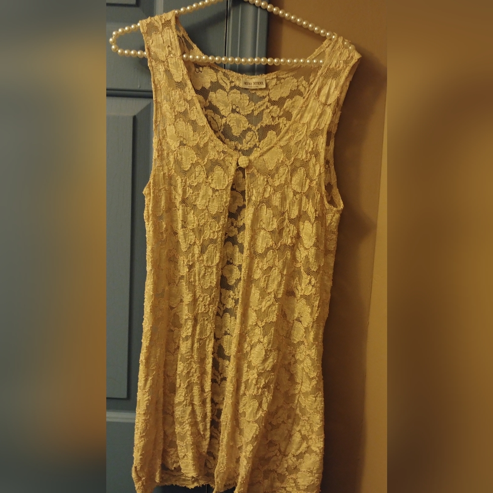 Vintage Henri Bendel Ladies Lace Long Vest
